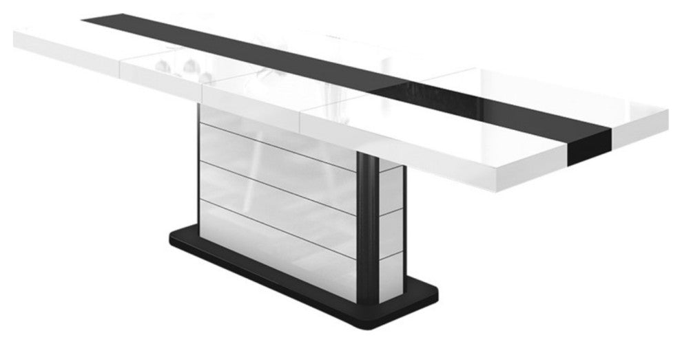MAROSSA Dining Set, White/Black-White/Black