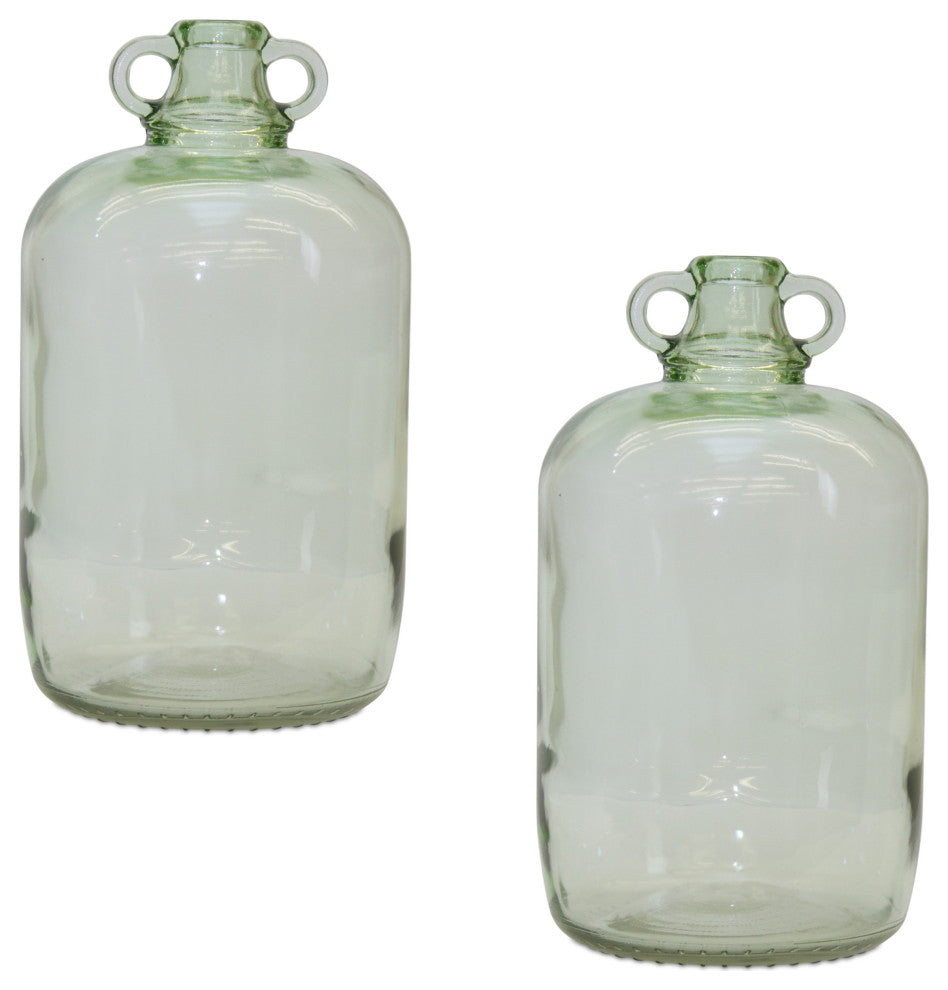 Jug, Set of 2, 12.25"H Glass