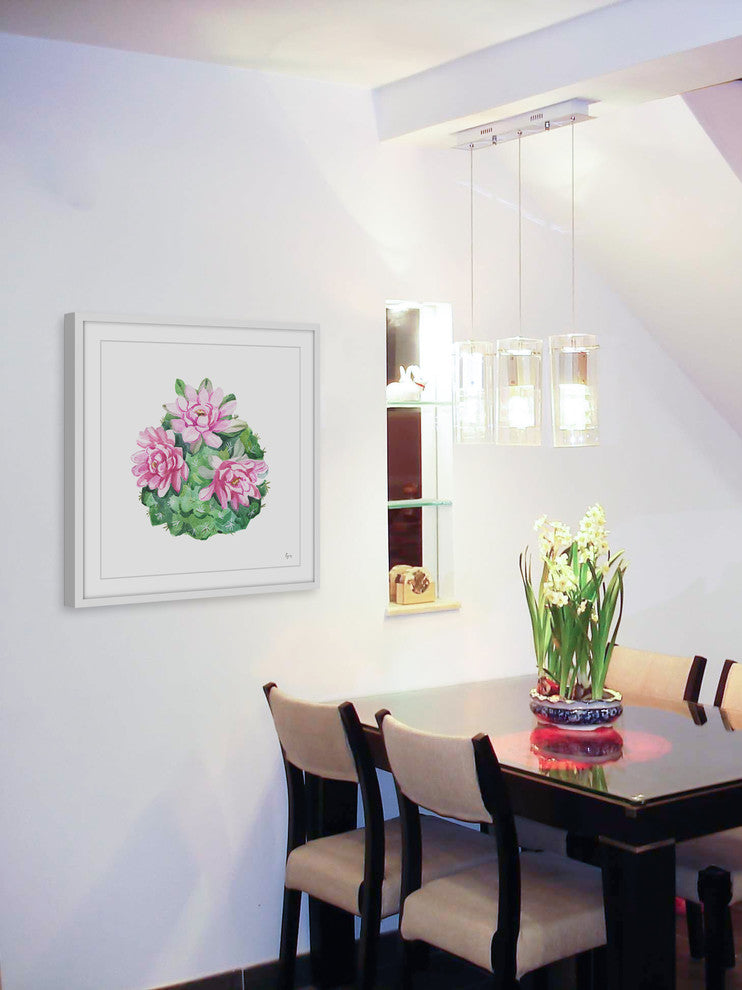 "Pink Beauty" Framed Painting Print, 32"x32"