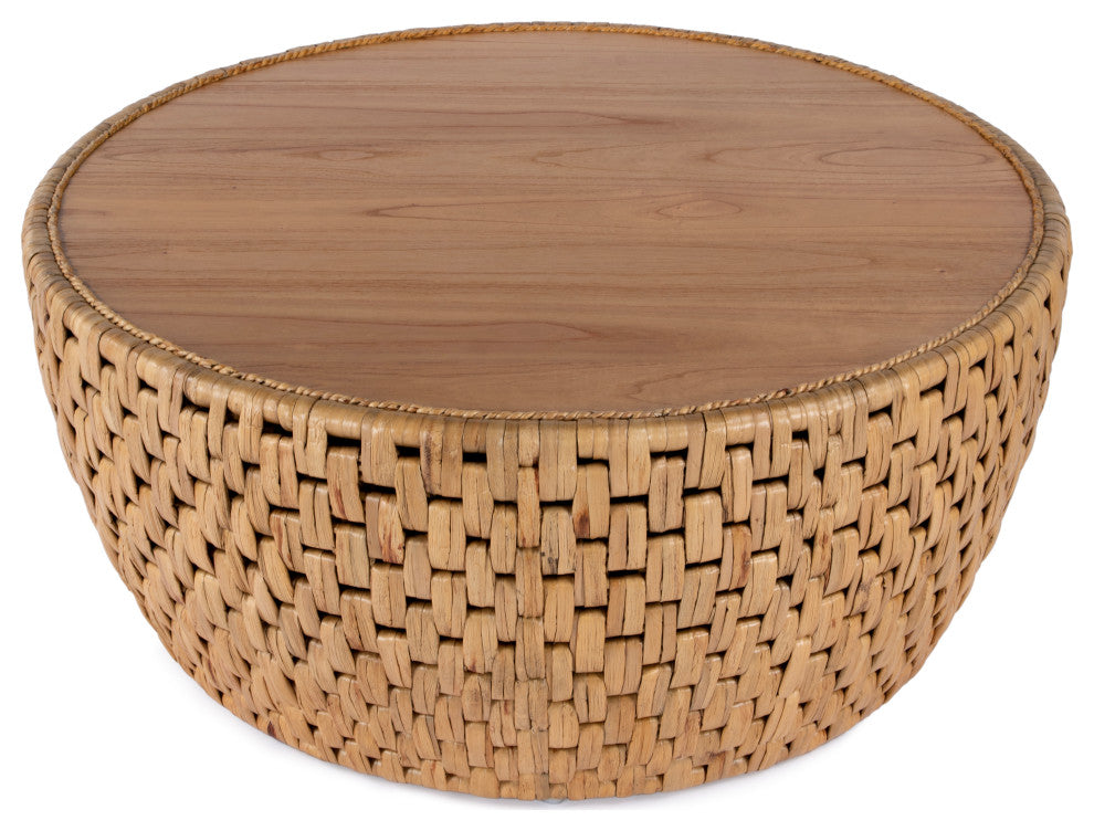 Captiva Round Rattan Drum Coffee Table