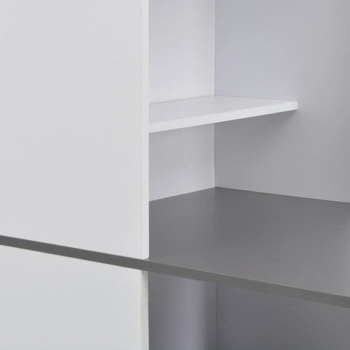 vidaXL Bar Table Pub Table Bistro Table for Dining Room with Cabinet White
