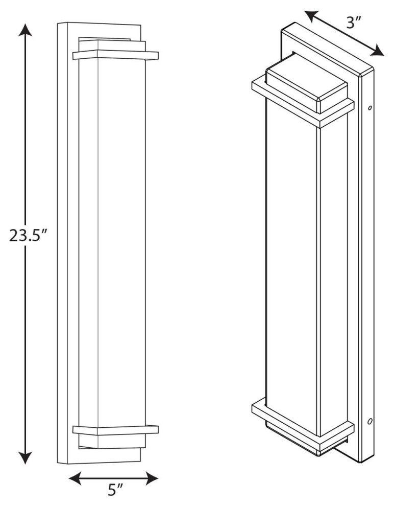 Z-1080 LED Collection Black 2-Light Large LED Outdoor Sconce