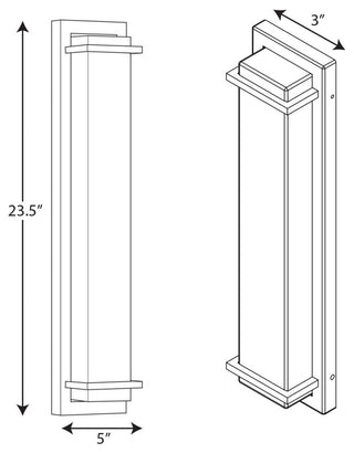 Z-1080 LED Collection Black 2-Light Large LED Outdoor Sconce