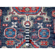 Charcoal Black Geometric Design Pure Wool Hand Knotted Oversized Rug 12'x14'10"
