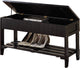 Bench With Storage, Black Pine and Plywood Black