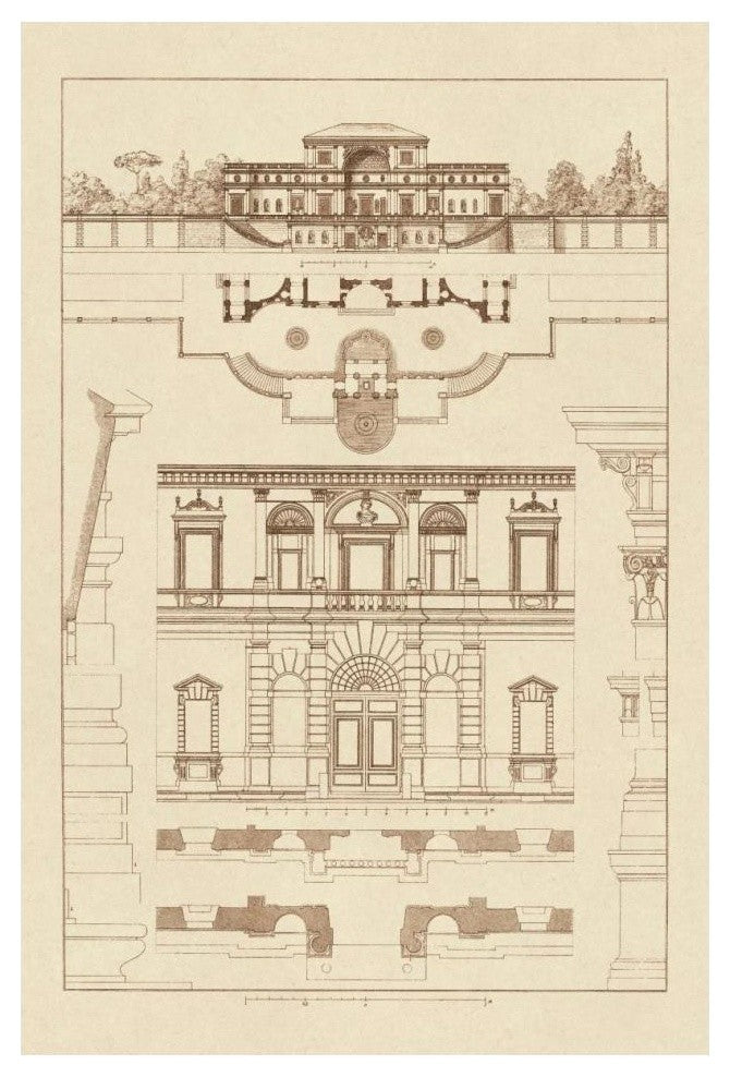 "Villa Sacchetti, Villa Papa Giulio at Rome" Paper Print by J. Buhlmann, 14"x20"