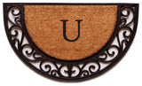 Plantation Arch Monogram Doormat 18"x30", Letter U