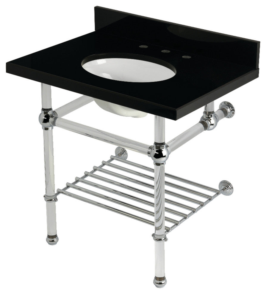 KVPK3030KAB1 30" Console Sink with Acrylic Legs (8", 3 Hole)
