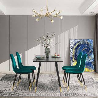 Gewnee Black Modern Kitchen Dining MDF Table For Smart Home