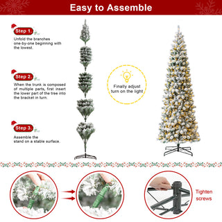 11' Pre-Lit Artificial Christmas Pencil Tree