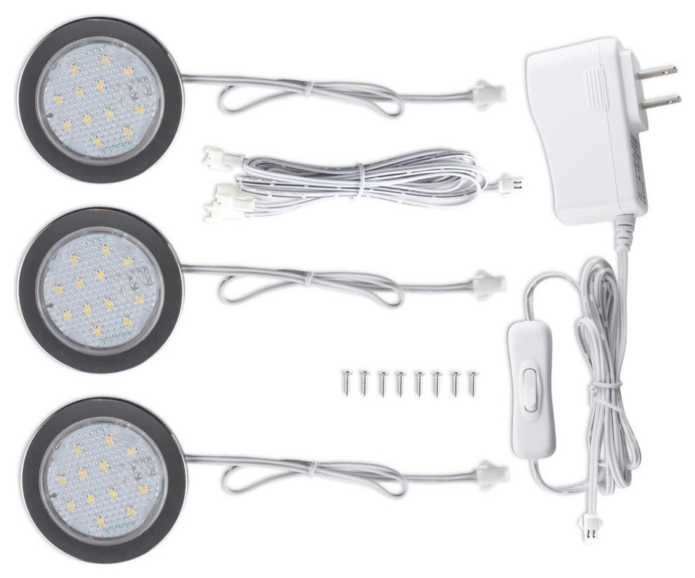 Under-Cabinet LED Pucks, 3-Pack