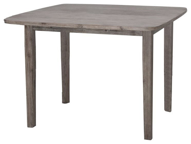 Boraam Wood Boulder Dining Table in Barnwood Wire-Brush Brown Finish