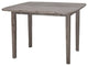 Boraam Wood Boulder Dining Table in Barnwood Wire-Brush Brown Finish