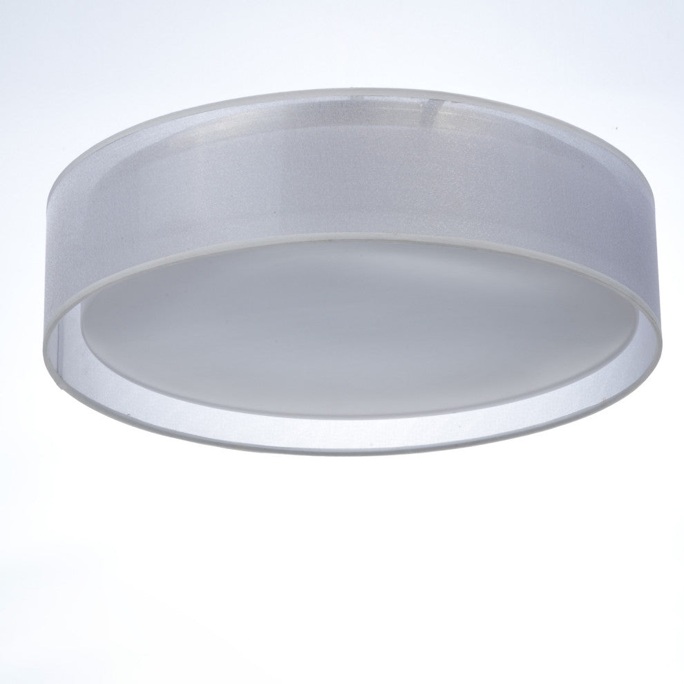 Maxim 10220 Prime 16"W LED Flush Mount Drum Ceiling Fixture - Grey