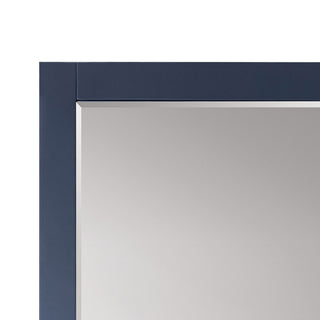 Ivy Rectangular Bathroom Wood Framed Wall Mirror, Blue, 24"