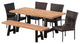 GDF Studio 6-Piece Allison Outdoor Wicker Dining Set With Table and Bench