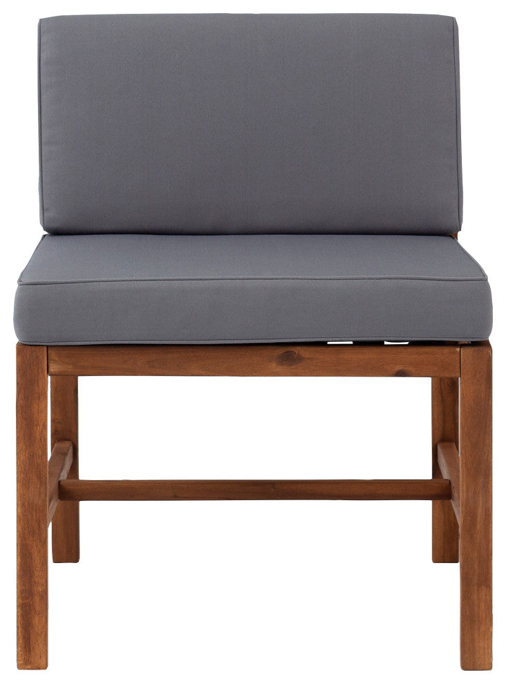 Sanibel Modular Outdoor Acacia Armless Chair - Brown