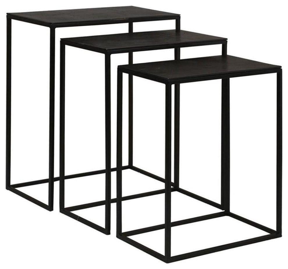 Uttermost Coreene 3-Piece Iron and Aluminum Nesting Table Set in Bronze