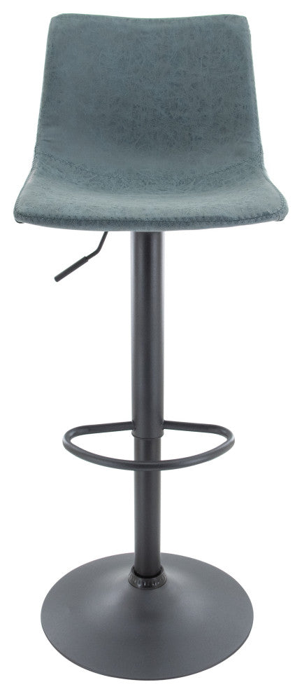 LeisureMod Tilbury Modern Adjustable Bar Stool With Footrest & 360-Degree Swivel