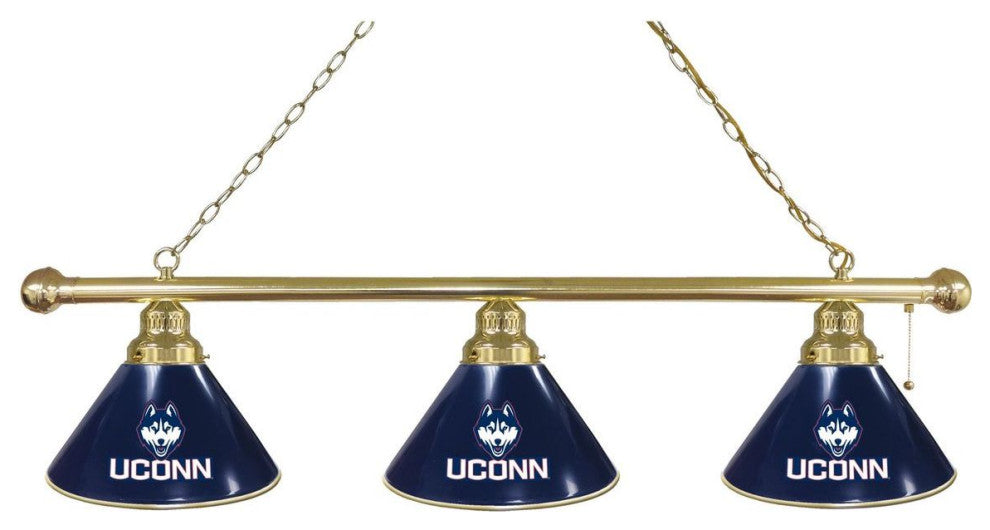 Holland University of Connecticut 3-Shade Billiard Light - Brass