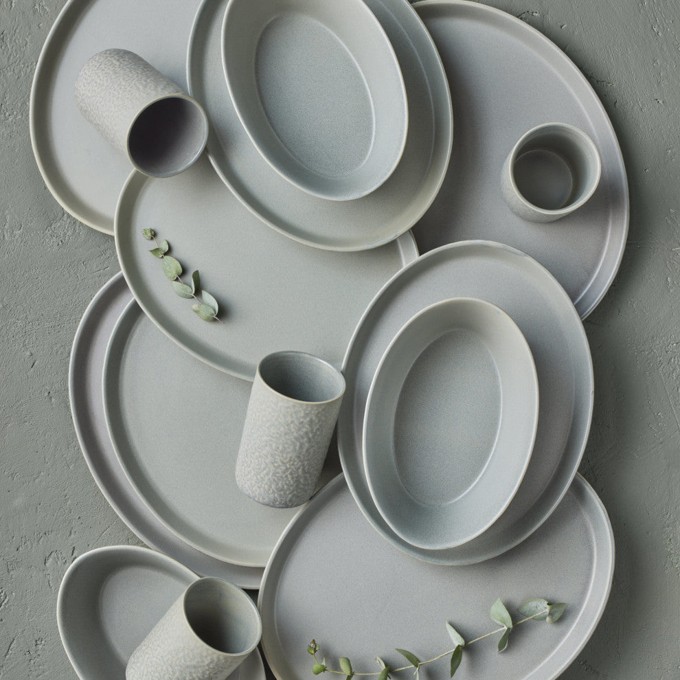 Stone by Mercer Project Katachi Stoneware 32 Piece Dinnerware Set, Grey