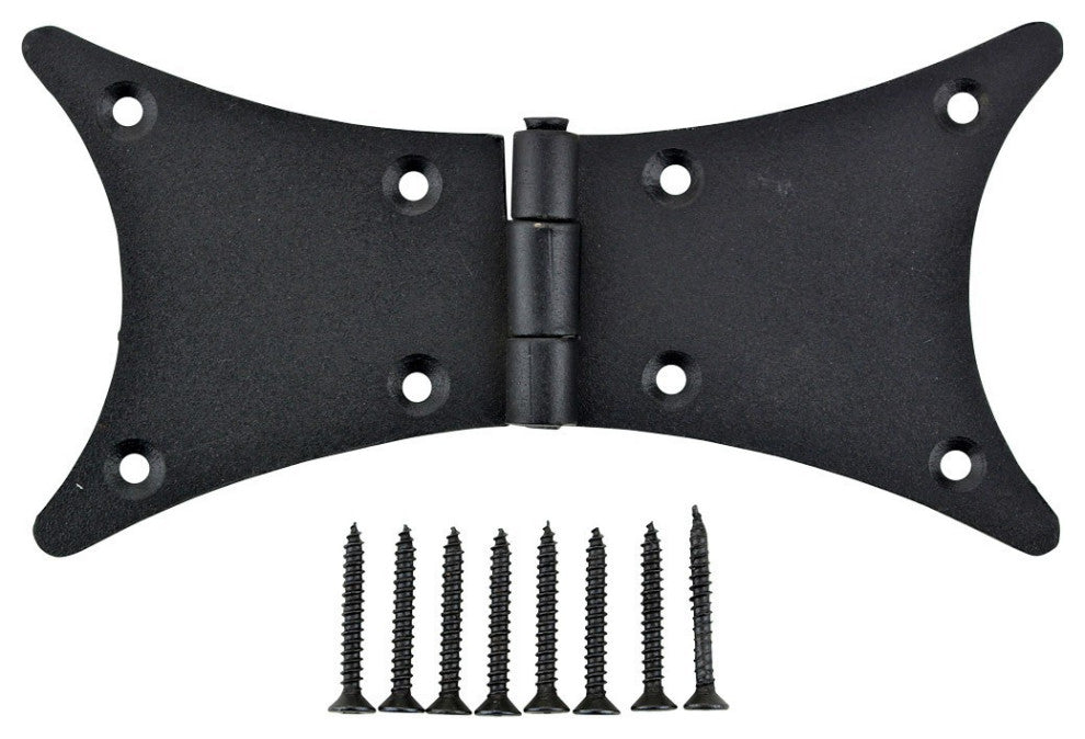 Cast Iron Butterfly Hinge Black Rustproof 180 Degree