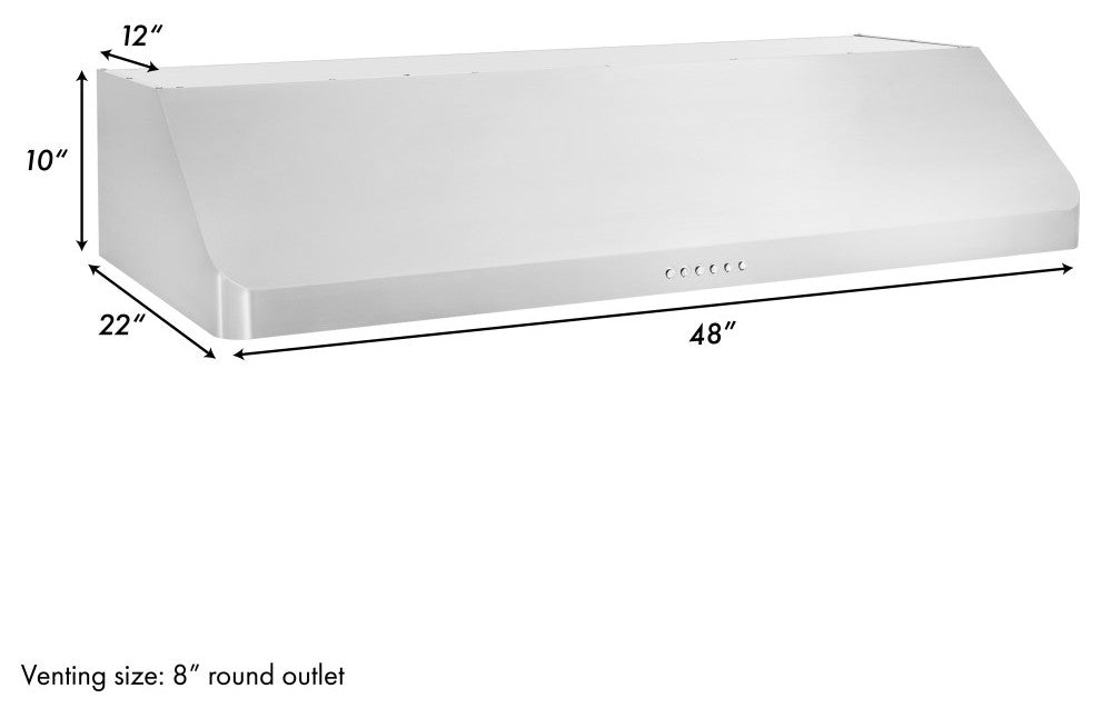 ZLINE 48 In. Wall Mount Range Hood, Stainless Steel