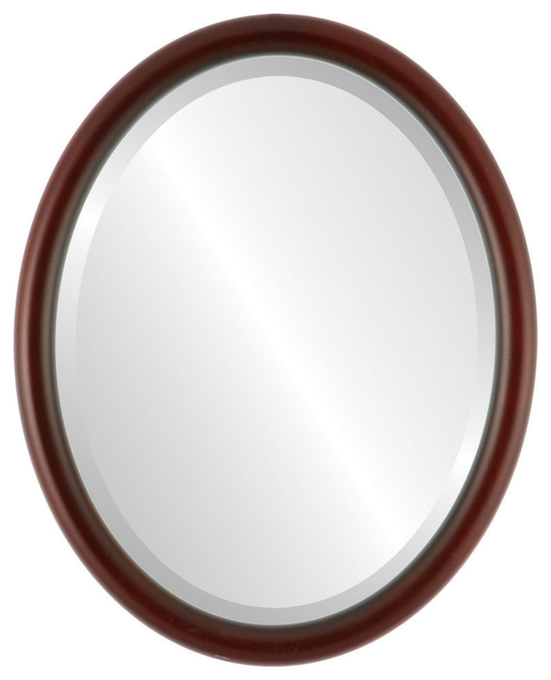 Pasadena Framed Oval Mirror, Rosewood, 13"x17"