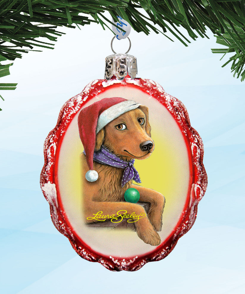 Flowers Fetch Fun Mercury Glass Ornament