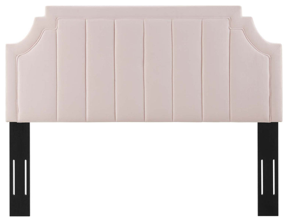 Tufted Headboard, Twin Size, Velvet, Pink, Modern Contemporary, Bedroom Master