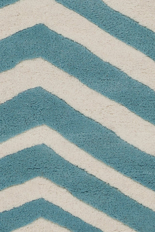Davin Contemporary Area Rug, White and Blue, 5'x7'