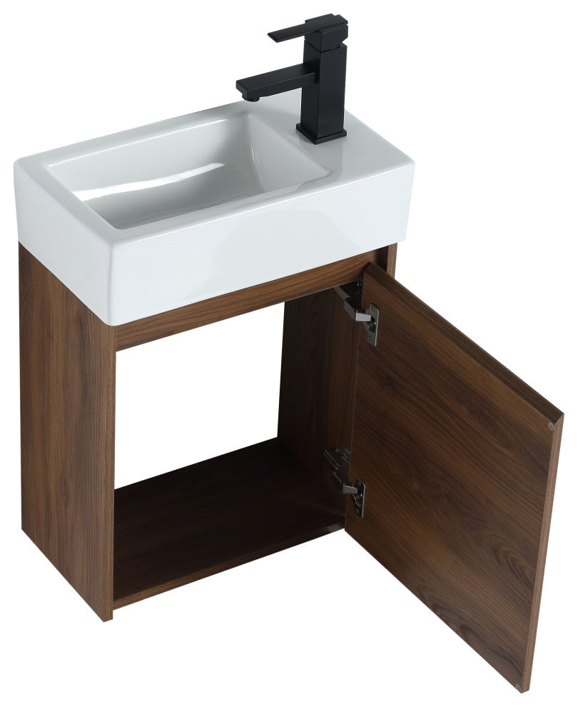 18" Sink Vanity, Plywood, Ceramic Top, No Faucet
