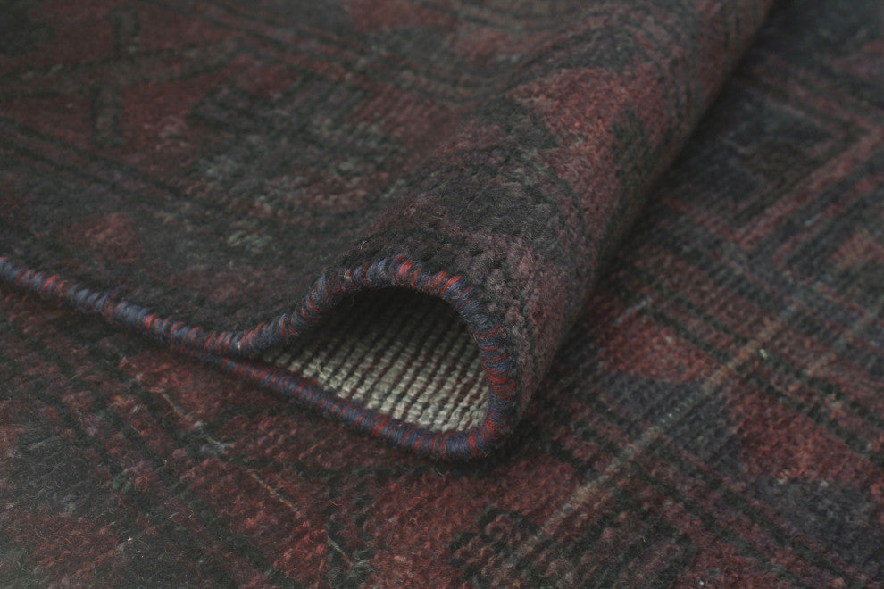 Winchester Kilim Eldric Charcoal/Purple Runner, 3'5x9'5