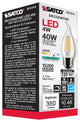 4W CA10 LED, Clear, Medium Base, 90 CRI, 4000K, 120V