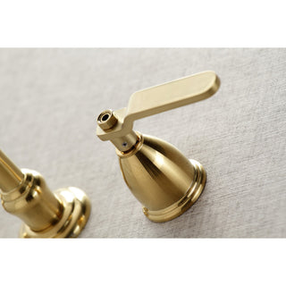 KS3027KL Two-Handle Wall Mount Tub Faucet, Brushed Brass