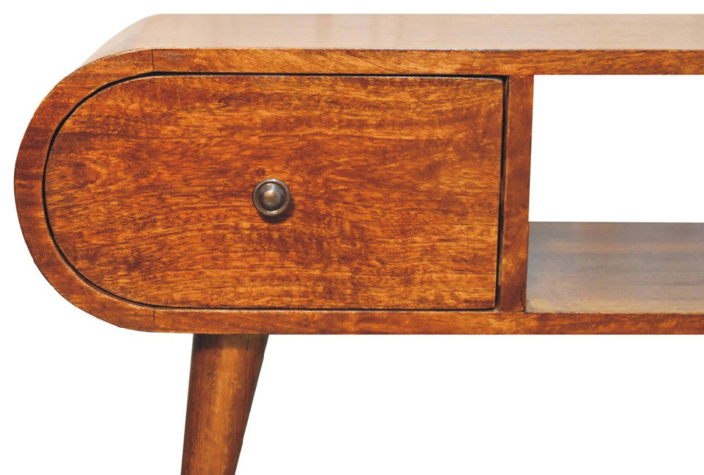 Chestnut Circular TV Unit