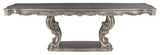 Ariadne Dining Table With Pedestal, Antique Platinum Finish