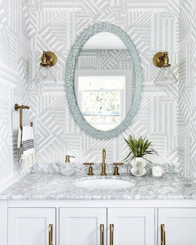 Jewel Oval Frameless Mirror 31.5"x23.6" Oval Wall Mirror
