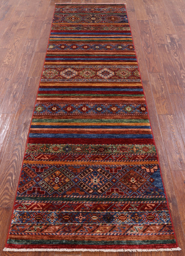 Khorjin Super Kazak Hand-Knotted Runner Rug 2' 8" X 9' 8" Q5459