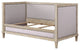 Benzara BM261736 Daybed With Fabric Upholstery and Nailhead, Weathered Brown