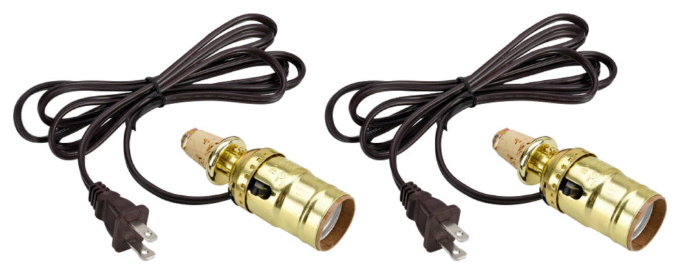 21018, Make-A-Wine Bottle Lamp Kit, Polished Brass, Set of 2