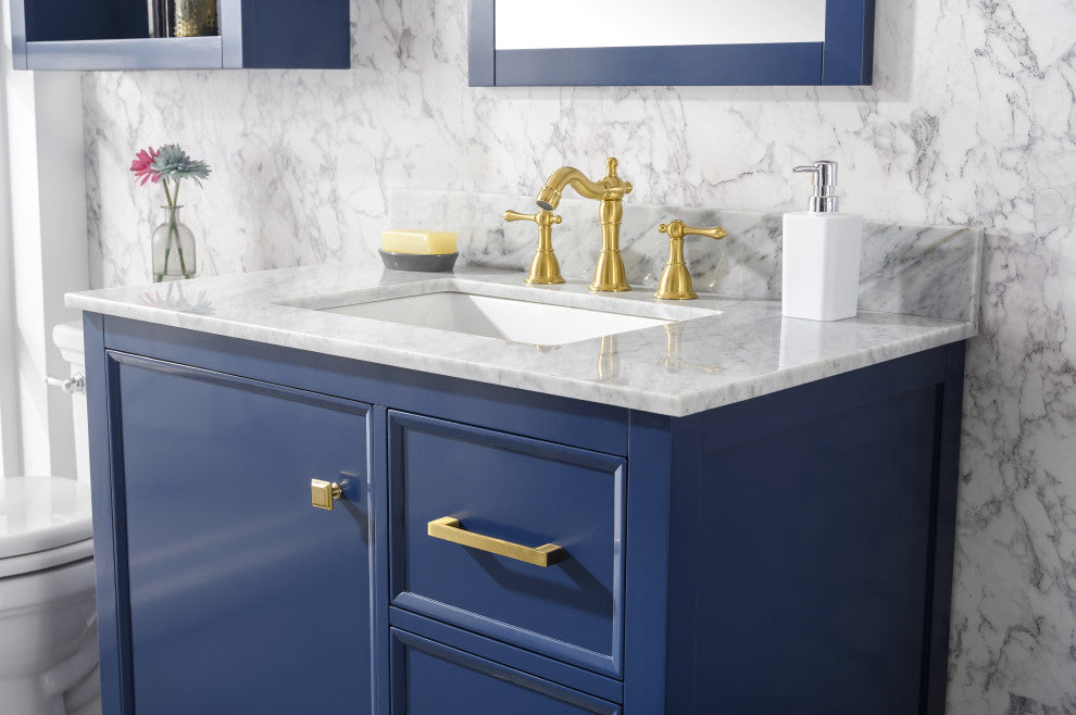 36" Single Sink Vanity Cabinet, Blue