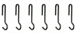 6 Angled Pot Hook, Hammered Steel