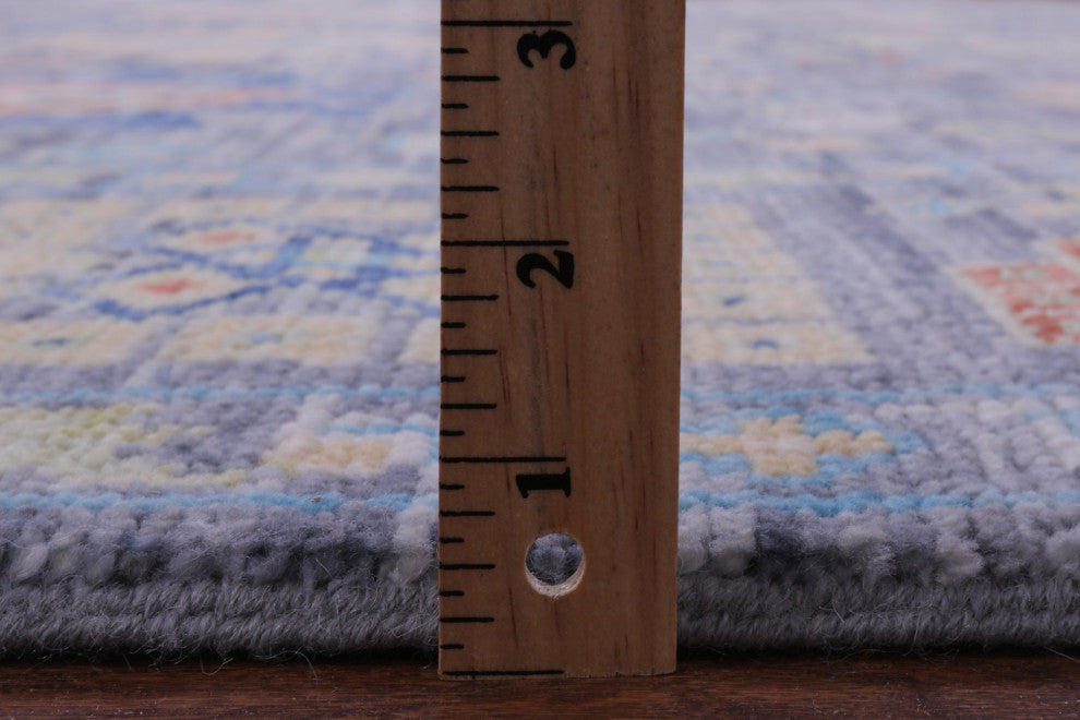 8' Square Hand-Knotted Turkish Oushak Wool Rug - Q15652