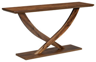 GDF Studio 57" Console Table With Cross-Leg Design, Brown