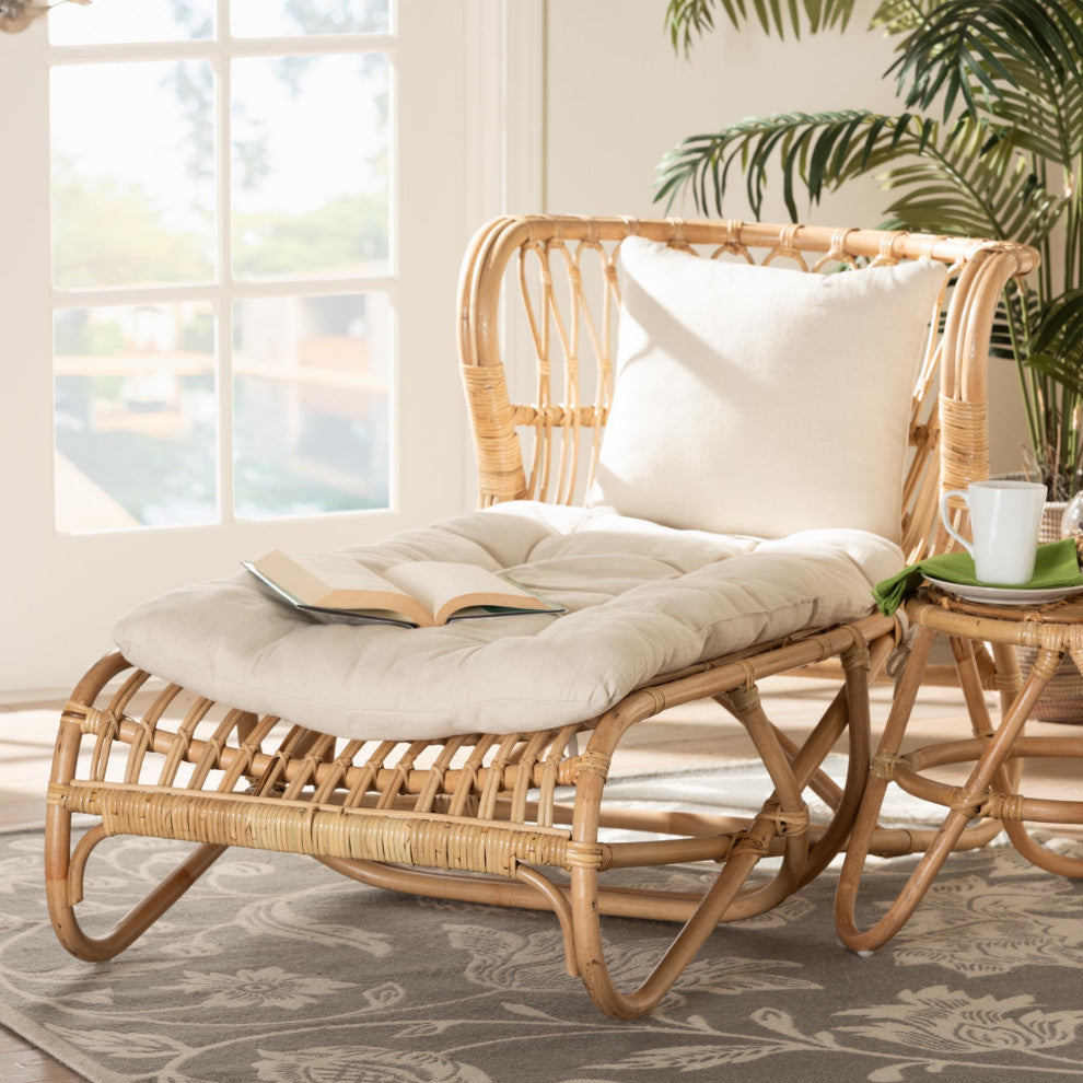 Anita Natural Brown Rattan Chaise