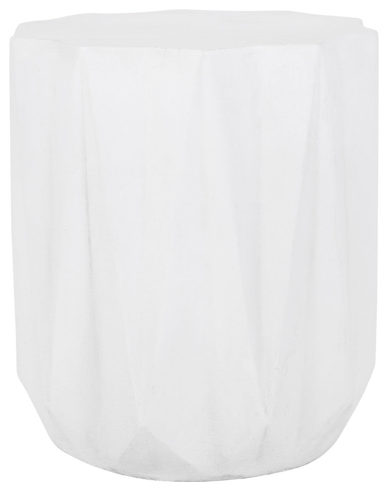 Cayce Outdoor Lightweight Concrete Side Table, Antique White