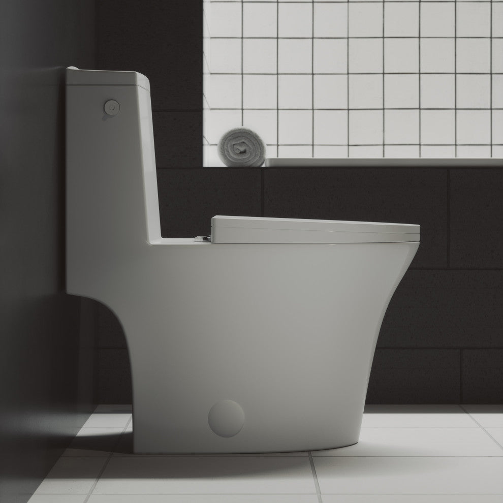 Hugo One Piece Elongated Toilet, Touchless