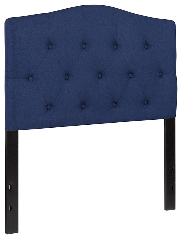 Cambridge Tufted Upholstered Twin Size Headboard in Navy Fabric
