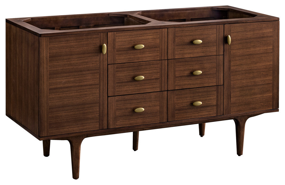 Amberly 30" Single Vanity, Mid-Century Walnut, 60", No Top